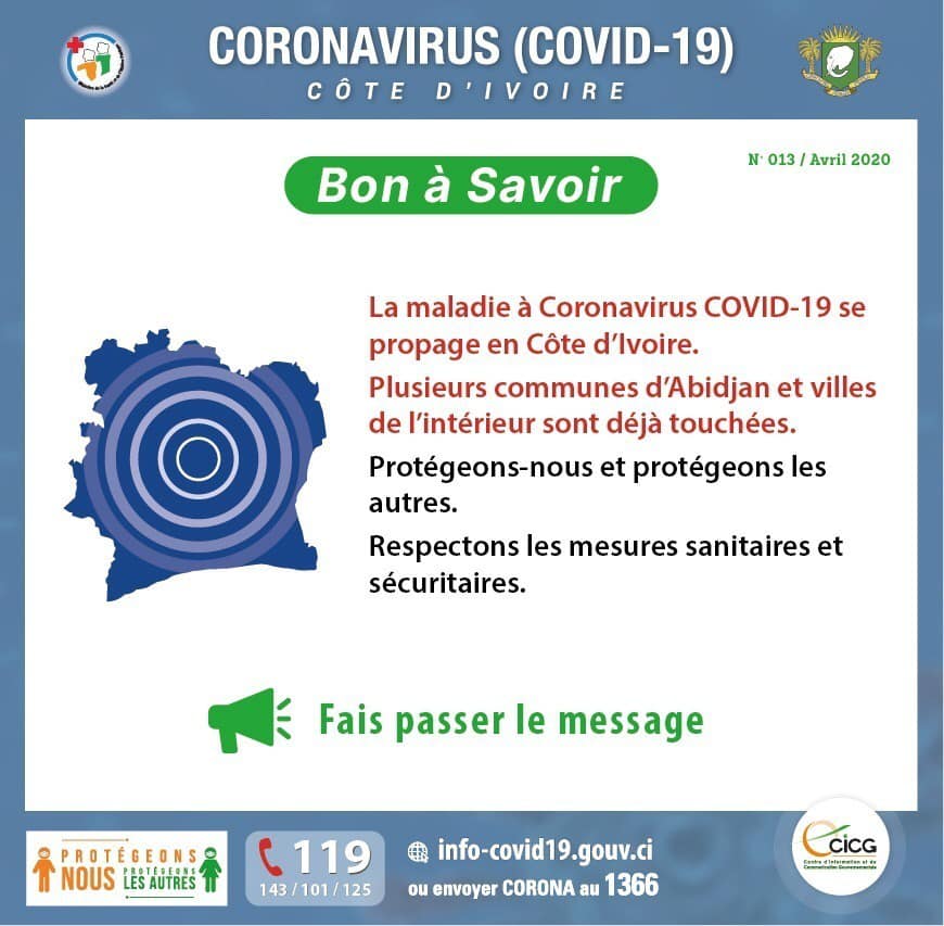 Gouvernement de Côte d'Ivoire - Lutte contre le Corona